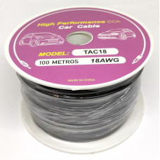 Rollo de Cable TAC 18AWG Negro 100mts