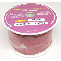 Rollo de Cable TAC 18AWG Rojo 100mts