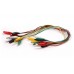 Pack 10 Cables Pinza Caimán Colores Largo 50Cm