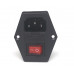 Conector Macho IEC C14 con Portafusible e Interruptor