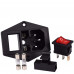 Conector Macho IEC C14 con Portafusible e Interruptor