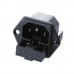 Conector Macho Chasis IEC C14 con Portafusible