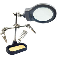 Tercera Mano con Lupa y LED